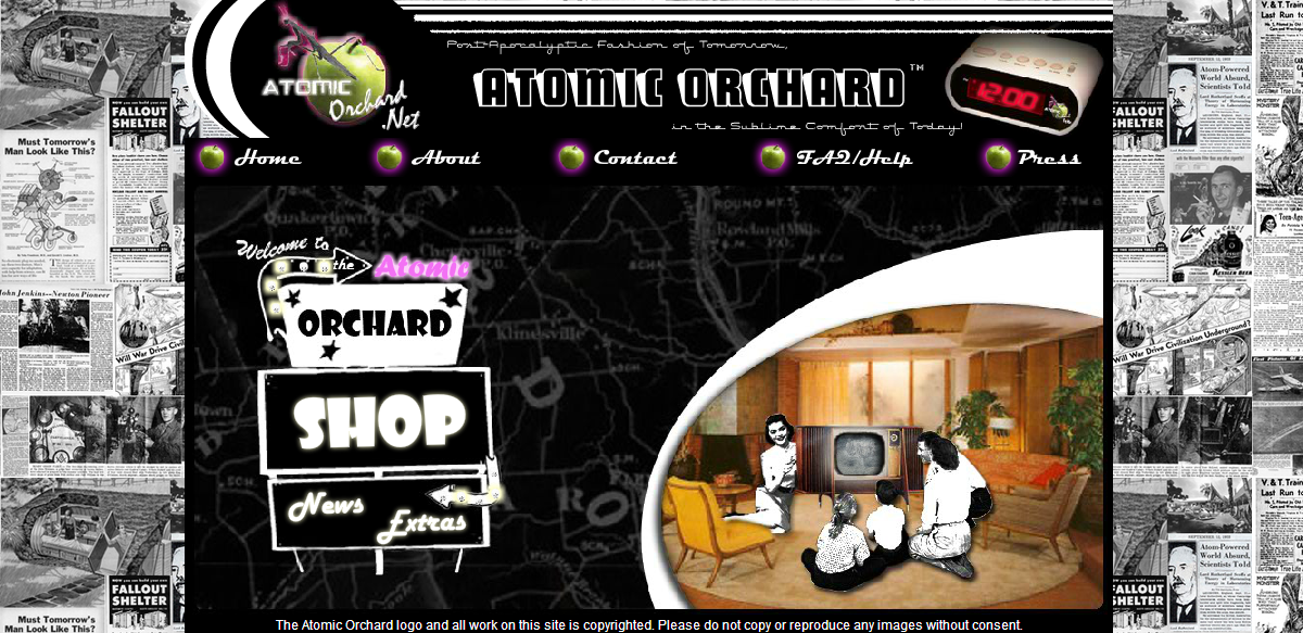Atomic Orchard website, Adobe Flash, 2010. www.atomicorchard.net