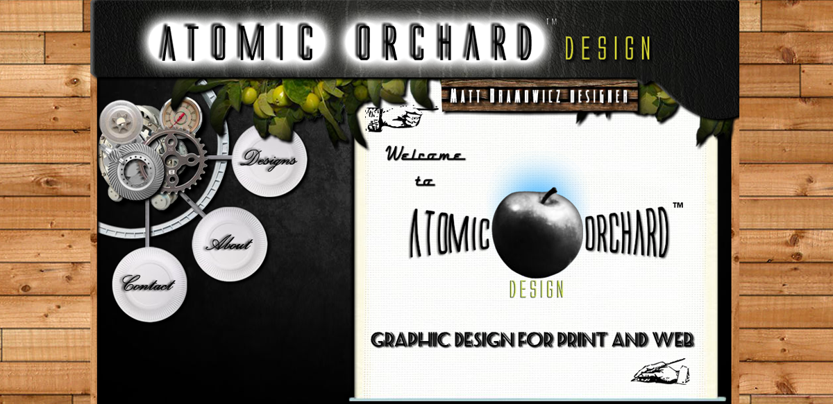 Atomic Orchard Design website, Adobe Flash, 2010. www.atomicorcharddesign.net