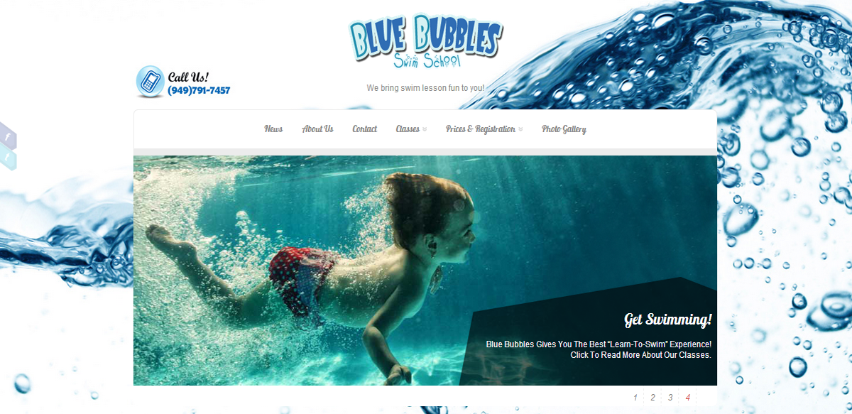 Blue Bubbles Swim company website, 2014.